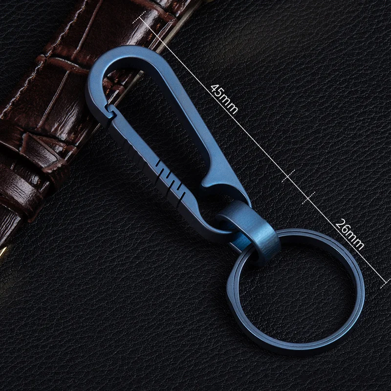 

Newly Lightweight Titanium Alloy Keychain Key Ring Hanging Buckle Outdoor Carabiner