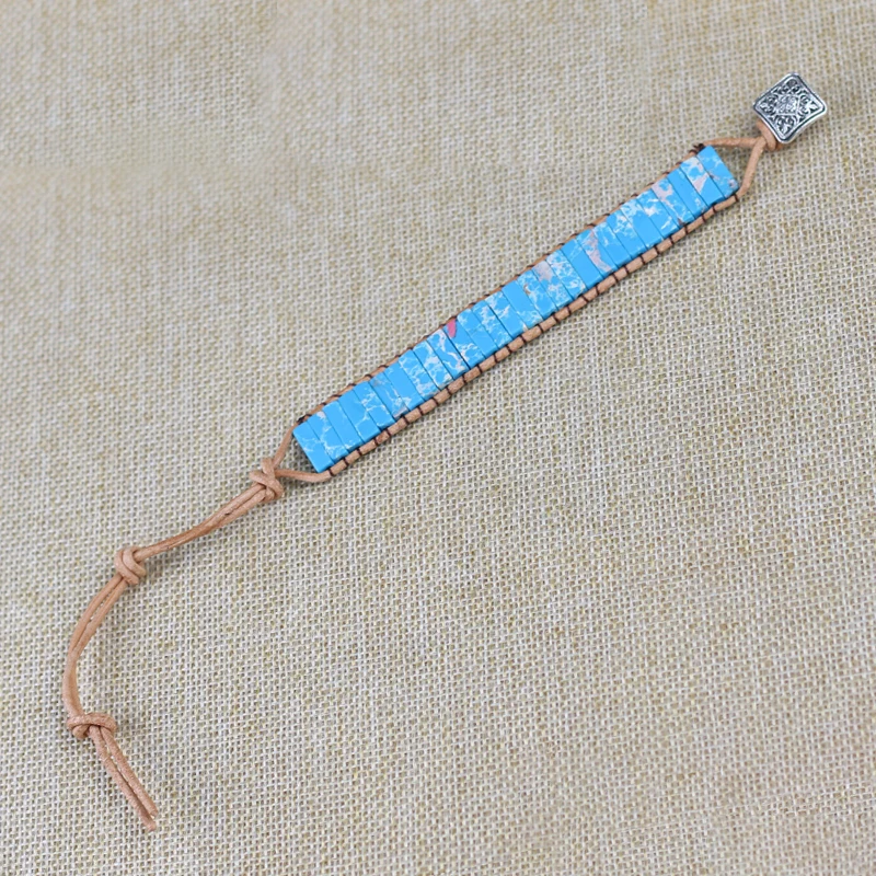 Браслет Чакра Ювелирные изделия ручной работы натуральный камень голубой