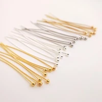 14k real gold plated copper metal 25 30 40 mm ball head pins 100pcslot for diy jewellery making components pins material
