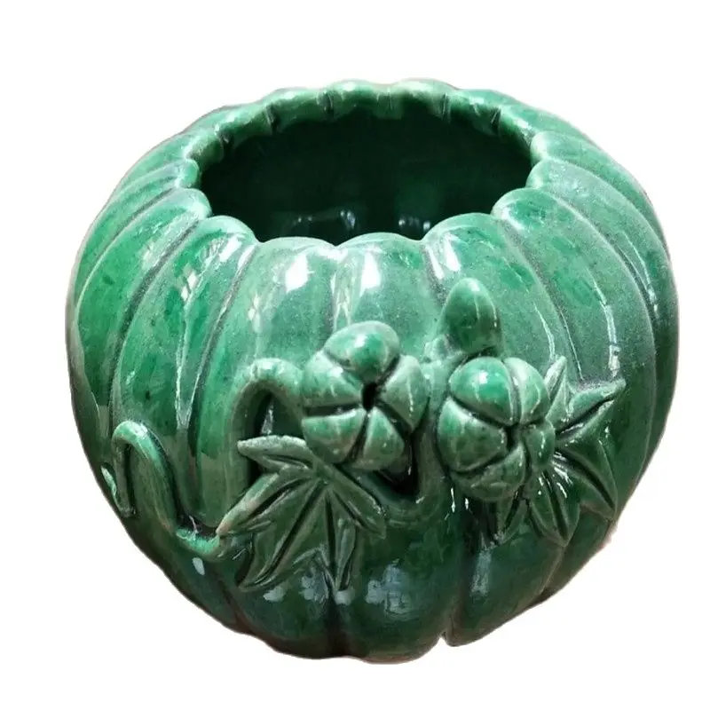 

Old blue glazed porcelain porcelain pumpkin jar