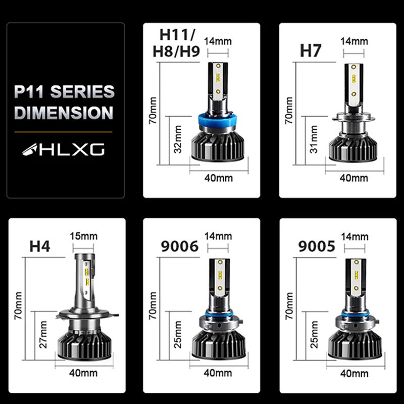 HLXG супер яркий светодиодный luces h4 h7 12v Светодиодный светильник лампа для