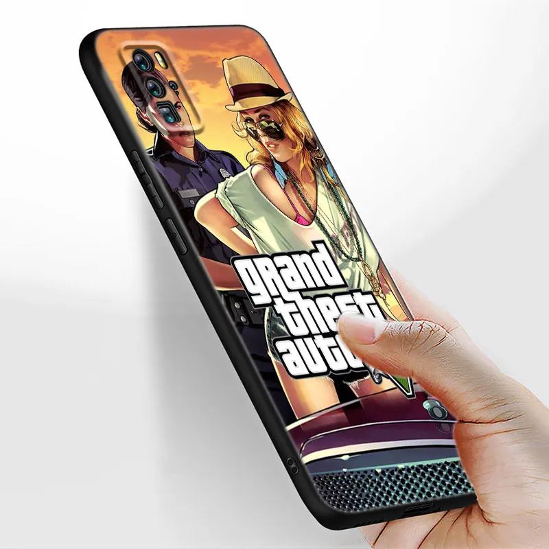 Чехол Grand Theft Auto GTA для Huawei P20 P30 P40 P50 Pro P8 P9 P10 Lite 2017 P Smart Z S 2020 2021 2018 2019 черный чехол |