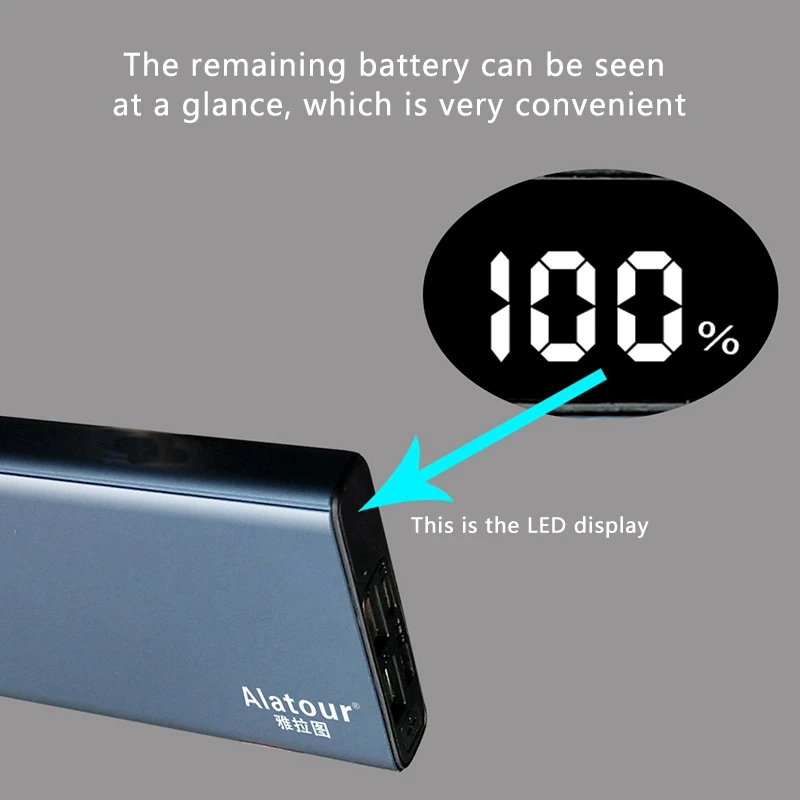 

Alatour 10000MAh Display Power Bank 2XUSB+Micro+Type-C Portable Charger,External Battery for Nintendo Switch iPhone Samsung
