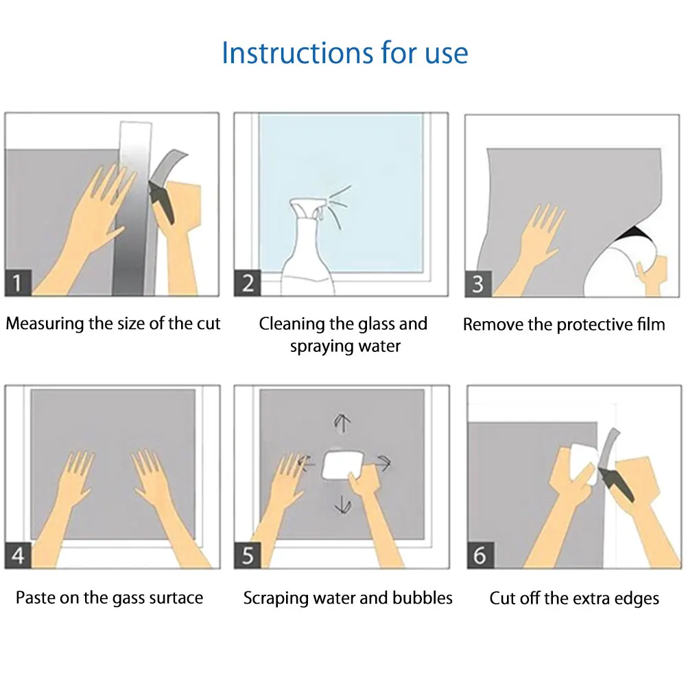 Водонепроницаемая оконная пленка 200*50 см односторонние зеркальные Серебристые