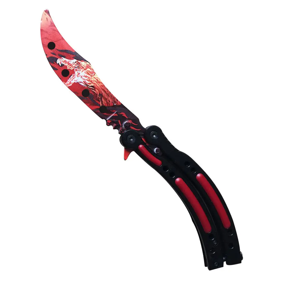 Бабочка в ноже balisong Karambit складной нож Лезвие подарок для мужчин тренировочный нож Практичный Нож не заточенный с отверткой