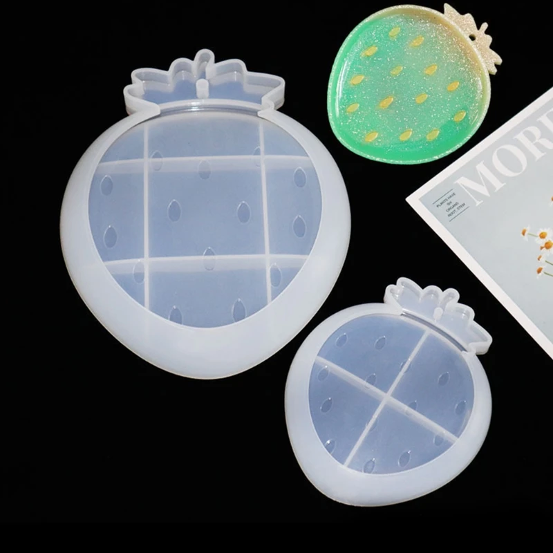 

DIY Crystal Epoxy Resin Mold Strawberry Shape Fruit Dish Casting Silicone Mould F2TD