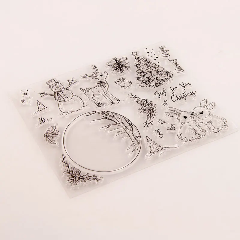 Рождественский хрустальный шар Снеговик Олень фон прозрачный силиконовый