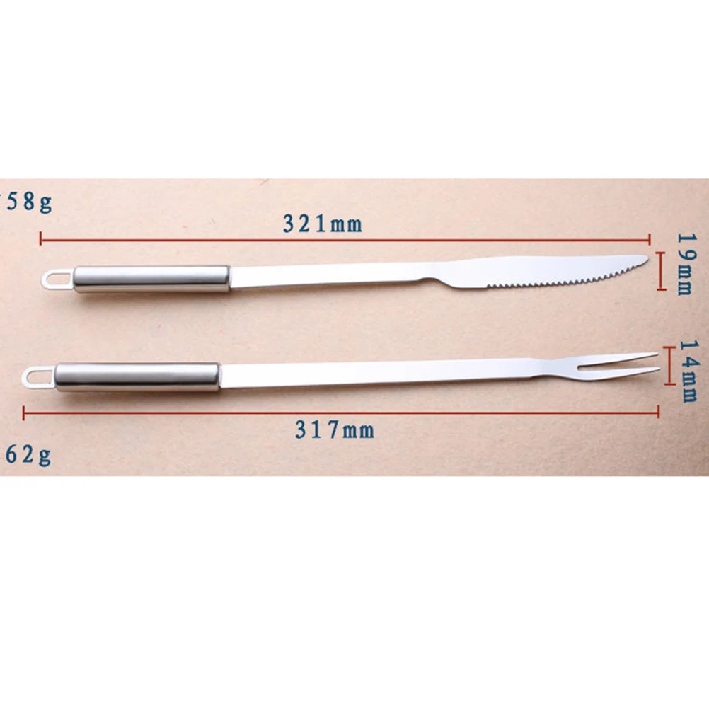 2 шт. Инструменты для барбекю нож и вилка из нержавеющей стали столовые приборы