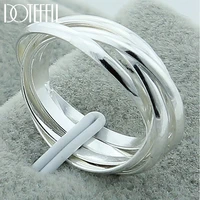 doteffil 925 sterling silver five circle coil ring for women wedding engagement party fashion charm jewelry