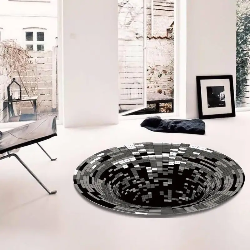 

2020 3D stereo vision circular carpet floor mat geometric living room bedroom carpet art coffee carpet