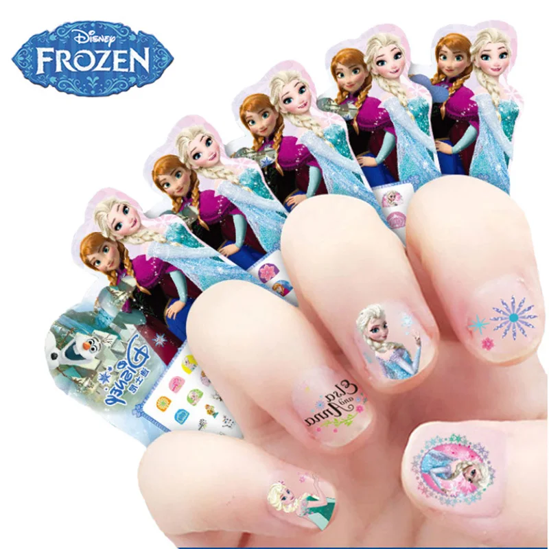 Disney Nail Sticker Frozen 2 Anna  Elsa Sofia Princess Minnie Cartoon Character Children Nail Applique Birthday Gifts for Girls