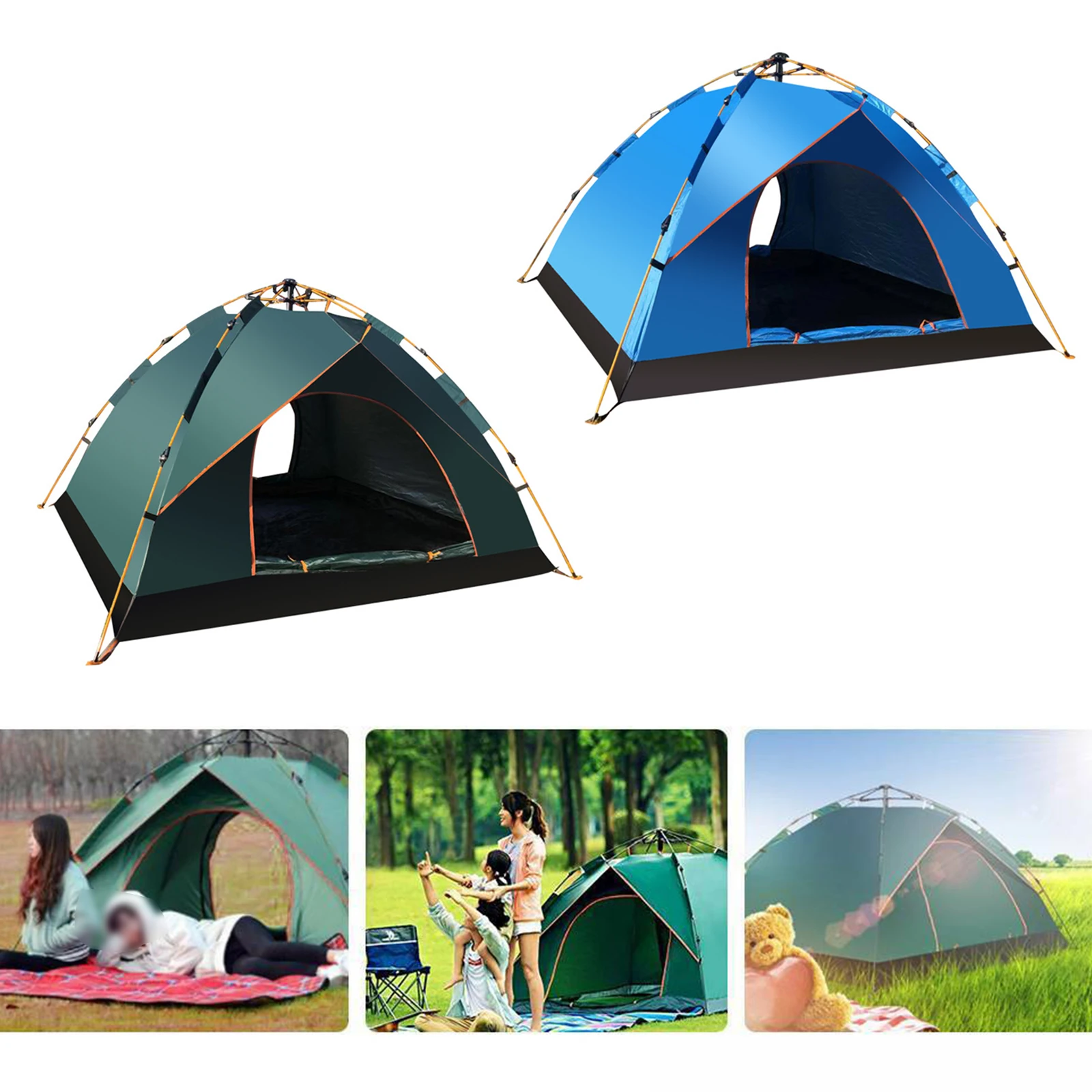 

Automatic Tent 3-4 Person Camping Tents Easy Instant Setup Protable Backpacking for Outside Sun Shelter Travelling Hiking Camp