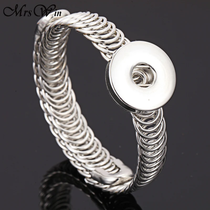 Новинка 18 мм металлическая кнопка регулируемый браслет на запястье размер