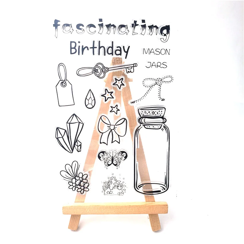 Горячая Распродажа прозрачный штамп с алфавитом в бутылке желаний/силиконовый