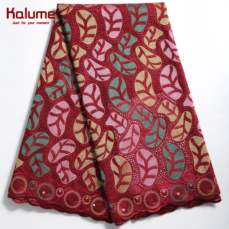 

Kalume Unique African Swiss Cotton Lace Fabric Hole Nigerian Swiss Voile Lace In Switzerland For Sewing Dress Cotton Laces 2279