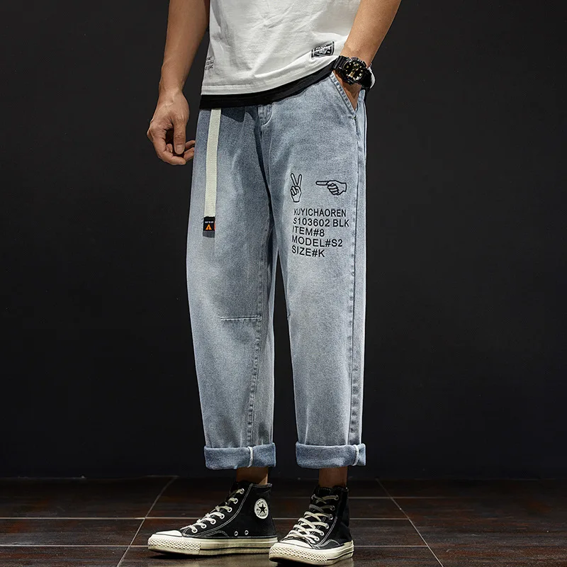 

Pantalon Large Homme Jeans for Man New Baggy Pants Men Fashion Baggy Homme Loose Spijkerbroeken Heren Stretch Wide Leg Jeans Men