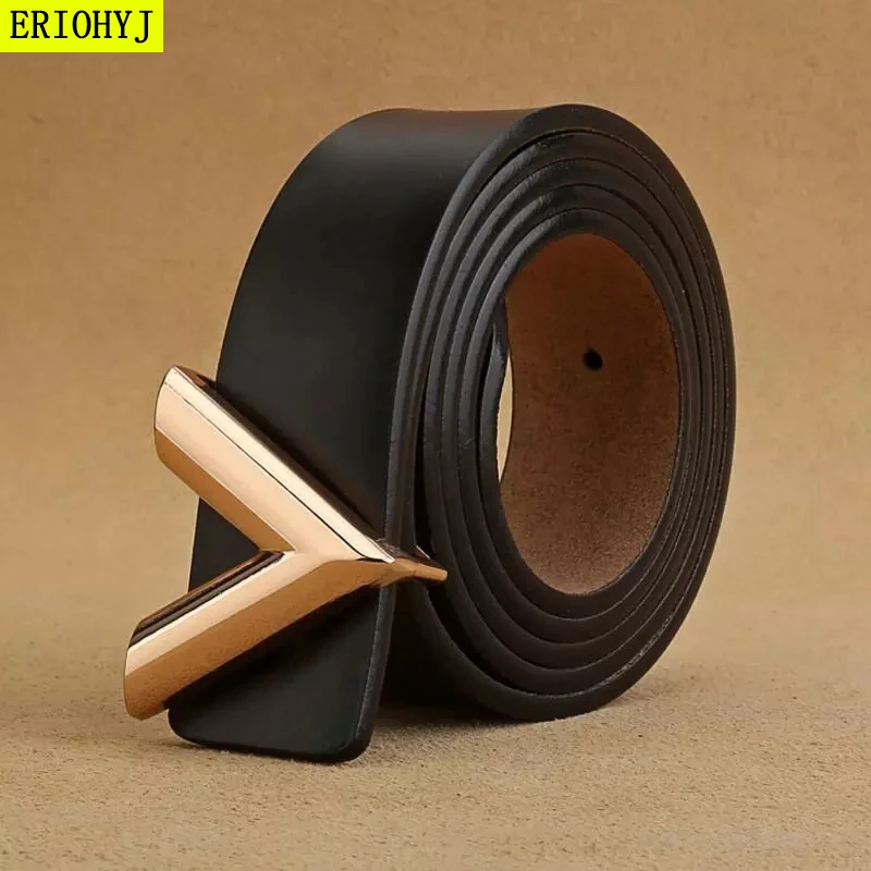 

New Designer Men's/Women luxury Belt Genuine Leather Alloy V Buckle Waist Belts High quality Fashion Women Belts Gifts Waistband