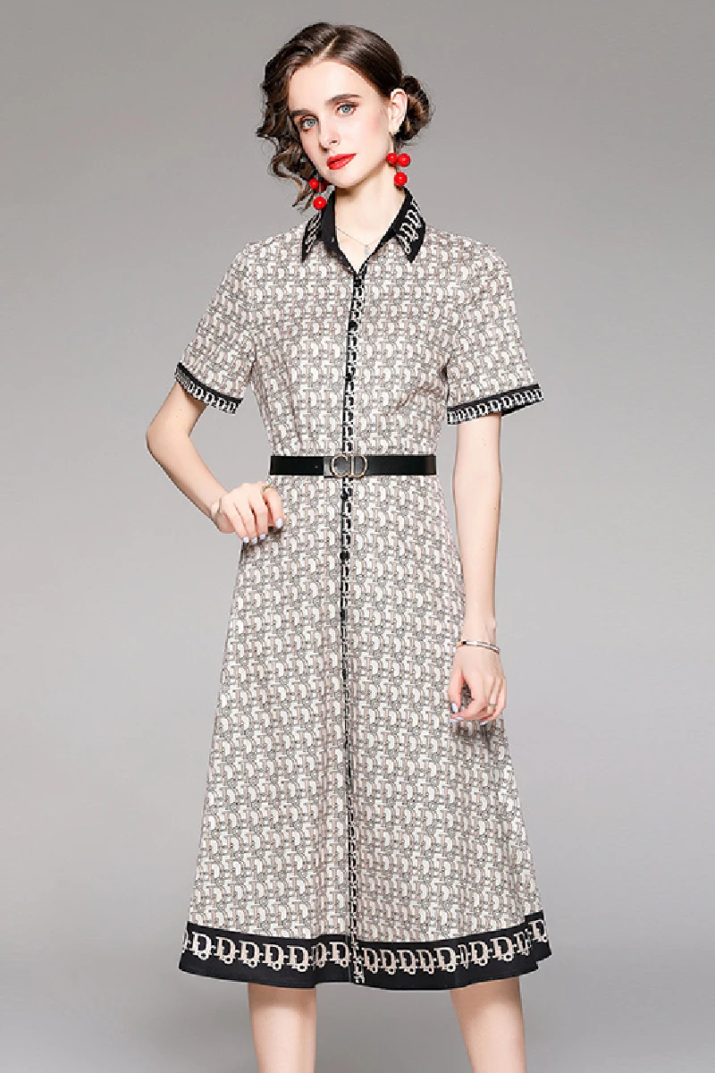 

Женские летние платья, офисные женские платья-трапеции с поясом, женские летние короткие элегантные вечерние платья до середины икры с круглым вырезом, новинка 2021