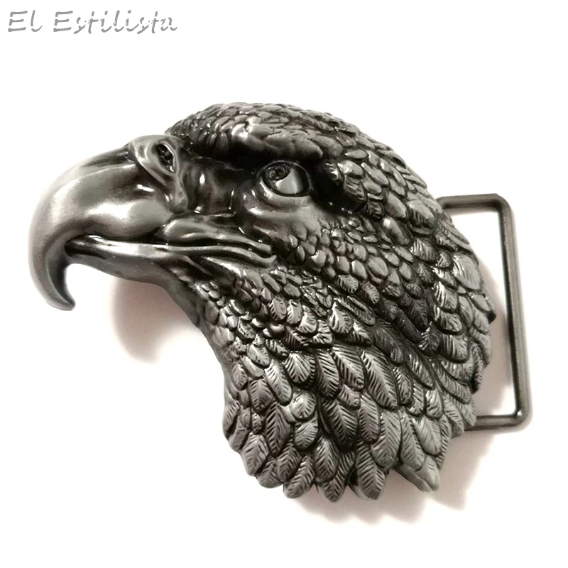 Фирменная мужская металлическая пряжка для ремня с объемной головой орла в стиле