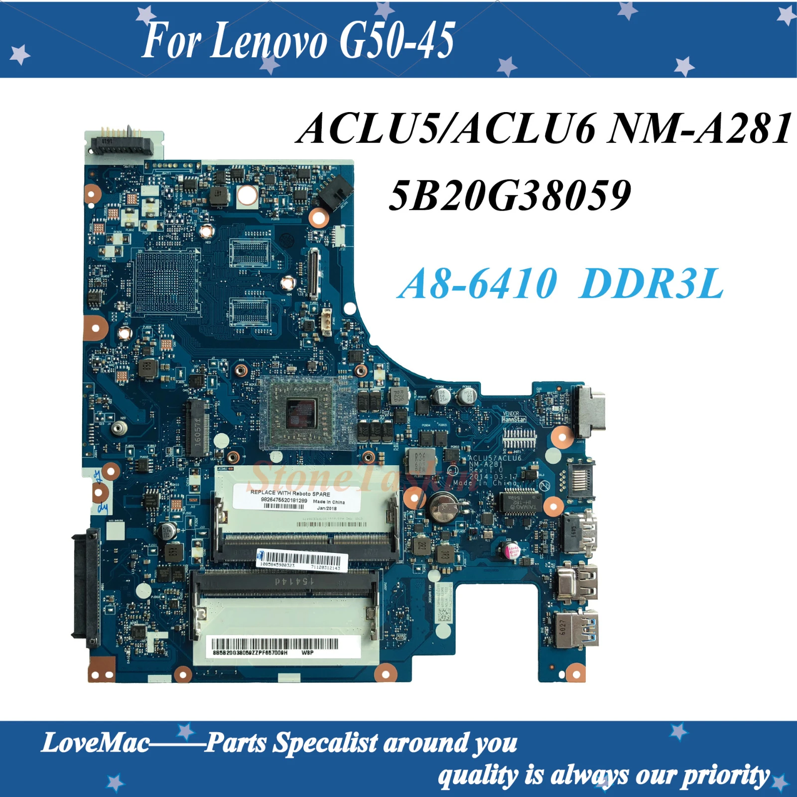 Высококачественная материнская плата 5B20G38059 для Lenovo G50 45 ноутбука ACLU5/ACLU6 NM A281