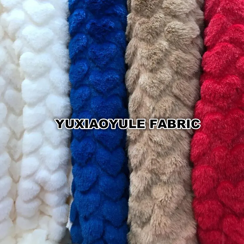 Тисненое бархатное сердце имитация кроличьей шерсти искусственный плюш