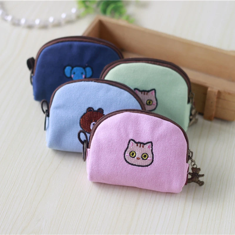 Милый короткий кошелек женский Маленький милый мультфильм животных чехлы для