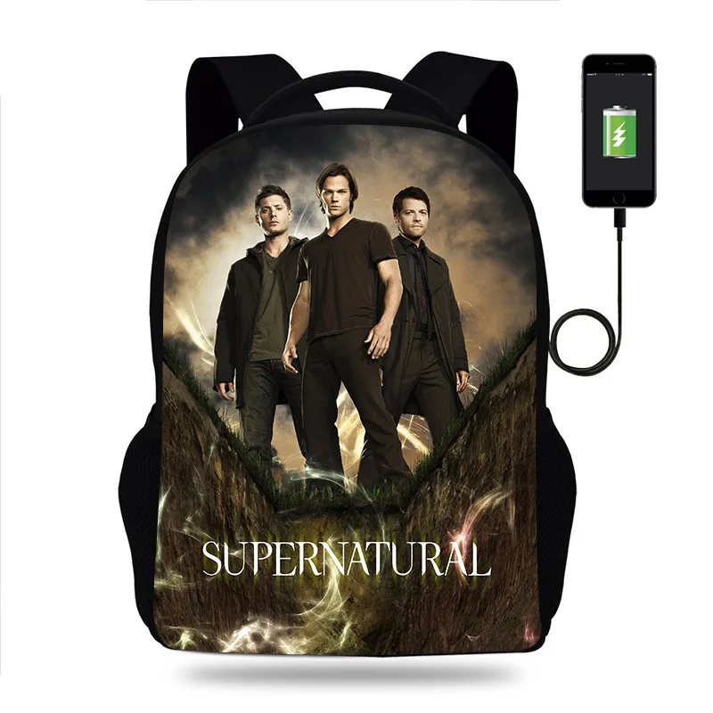 Лидер продаж рюкзак Supernatural для мальчиков и девочек школьные сумки детей