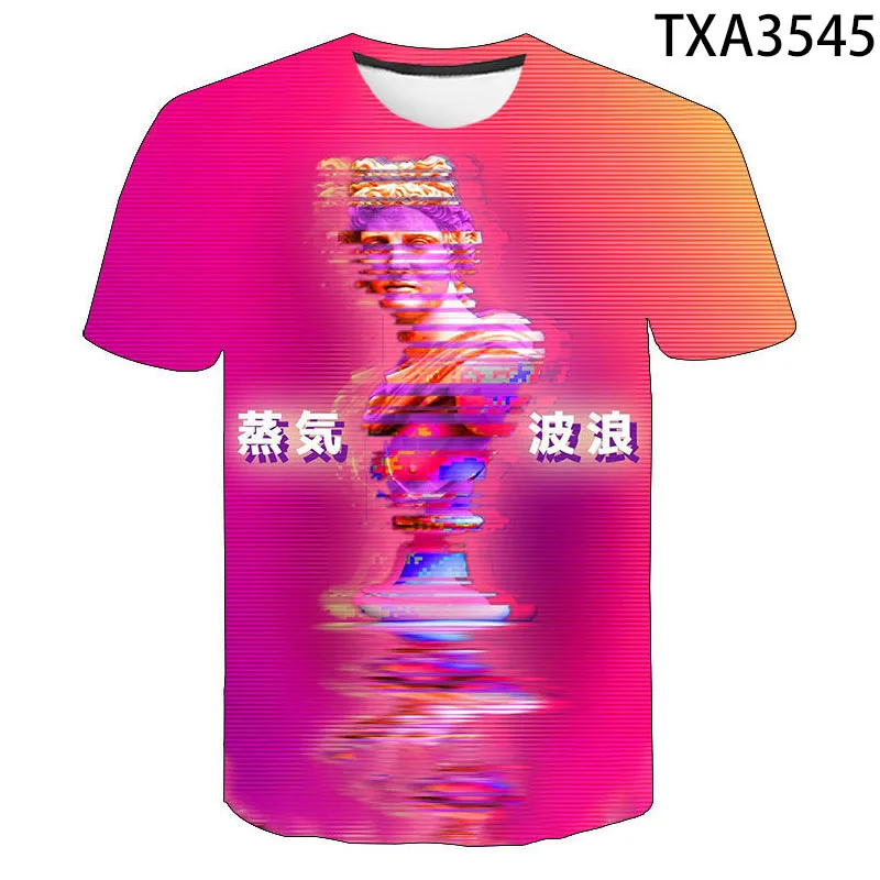 

Новинка 2020, летние футболки 3D, Повседневная Уличная одежда Vaporwave для мальчиков и девочек, модная мужская и женская футболка с принтом, топы, ф...