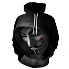 Толстовка мужская с 3D-принтом, V-образным вырезом и принтом