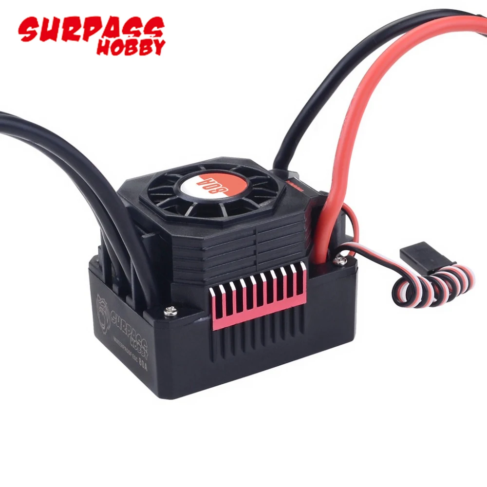 Водонепроницаемый бесщеточный двигатель Surpass Hobby 3665 2900KV с 80A 2 3S Lipo RC ESC S0900M 9 кг