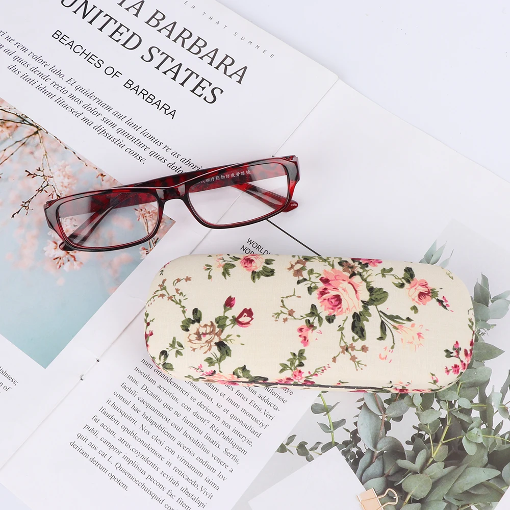 

Protable Floral Hard Eye Glasses Case Eyewear Protector Box Pouch Bag Reading Glasses Sunglasses Box 8 Colors