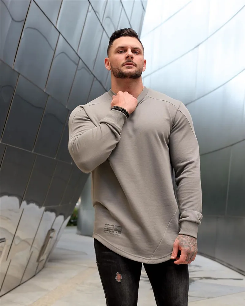 

Men 2020 Autumn Cotton Fashion Fitness Casual Jacket High Quality Long sleeve Sweatshirts Male Jogger Workout Sportswear Tops