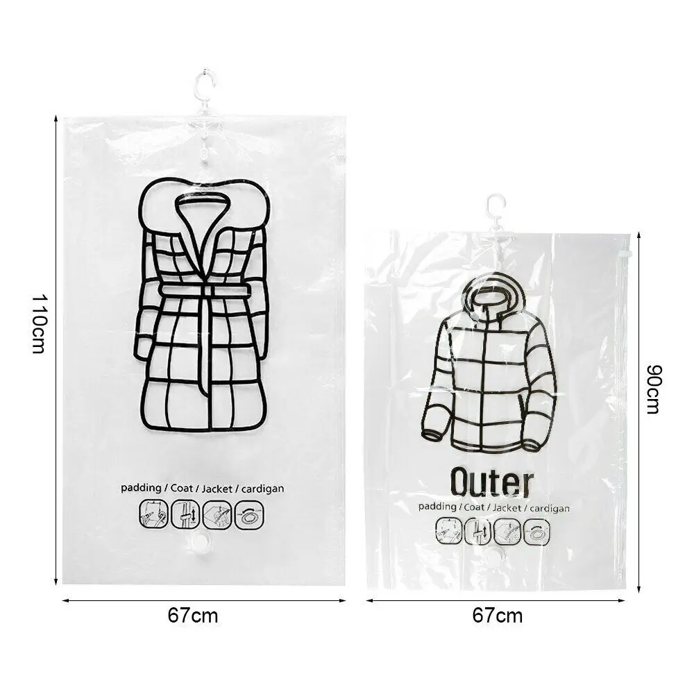 6 шт./компл. можно повесить вакуумный мешок для одежды складной прозрачный