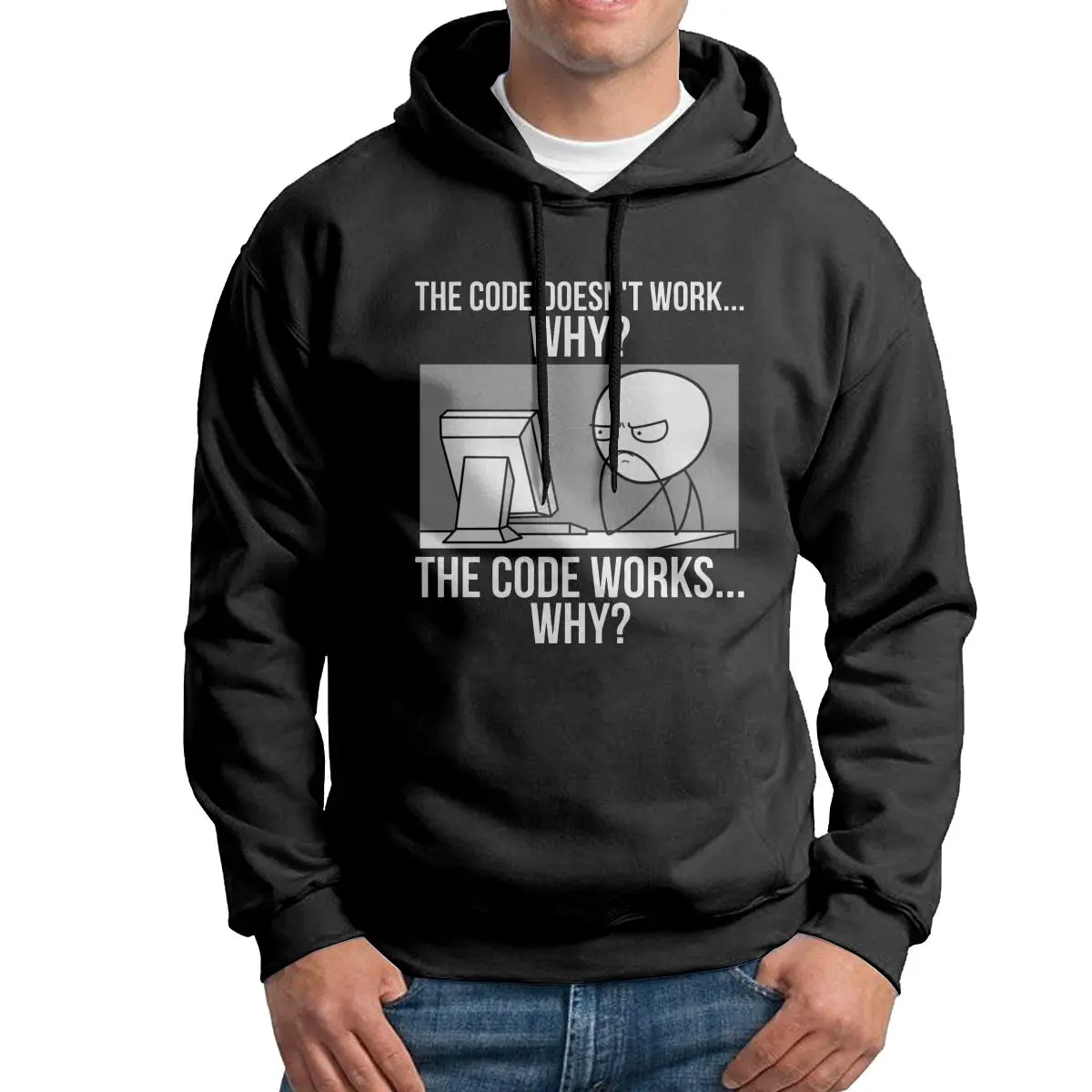 

Funny Programmer Programming Code Works Why Meme Men Hooded Sweatshirts Leisure Purified Cotton Hoodie Latest Hoodie Shirt