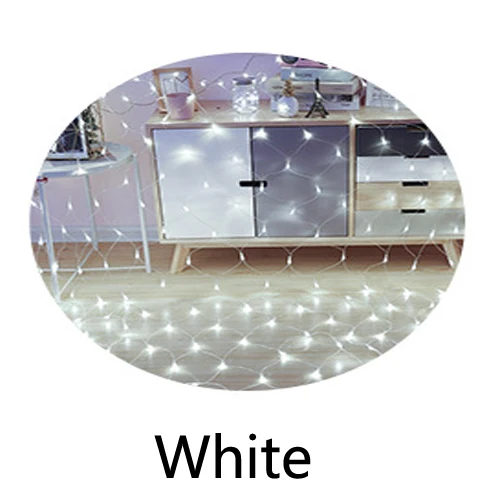 White 2x2 м 3x2 м 6x4 м светодиодный сетчатый Сказочный светящаяся гирлянда оконная занавеска рождественские китайские фонарики Свадебная вечеринка праздничный свет - Испускаемый цвет: White