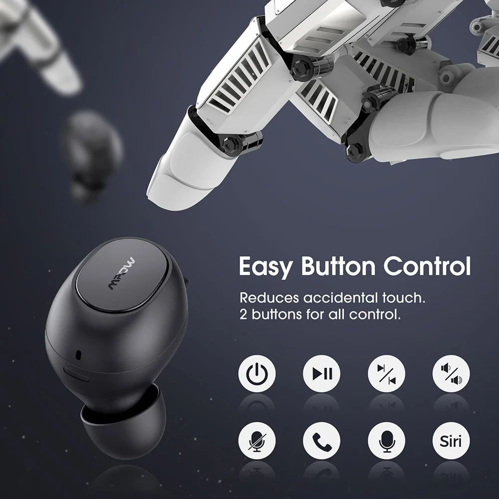 Беспроводные наушники Mpow MDots Bluetooth 5 0 настоящие с прорывным басом воспроизведение