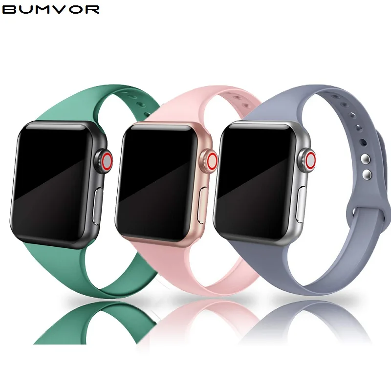 Ремешок для apple watch band 5 4 3 2 iWatch 42 мм correa 38 44 40 Silm силиконовый браслет pulseira ремешок