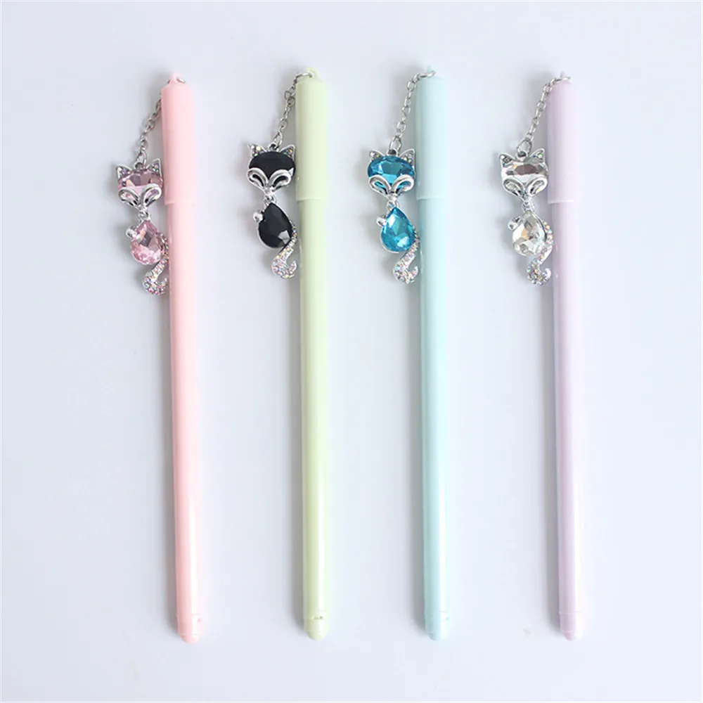 1 шт. Стразы кулон в виде лисы гелевые кавайные ручки 0 5 мм черные чернила для