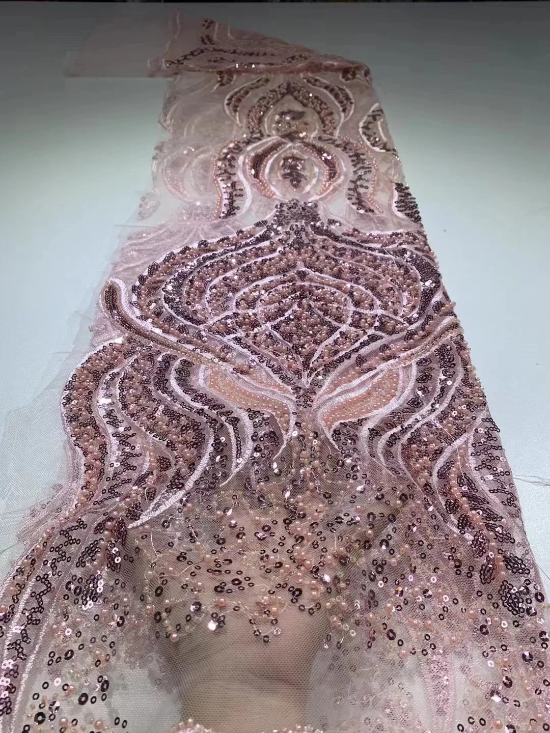 Роскошные бусины кружевная ткань ручной работы французское свадебное платье