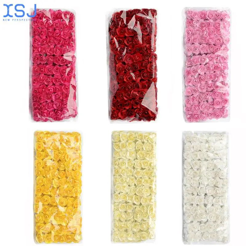 

Fake Mini Artificial Paper Rose Flower Bouquet for Wedding Decoration Handicraft Diy Scrapbooking Wreath Craft