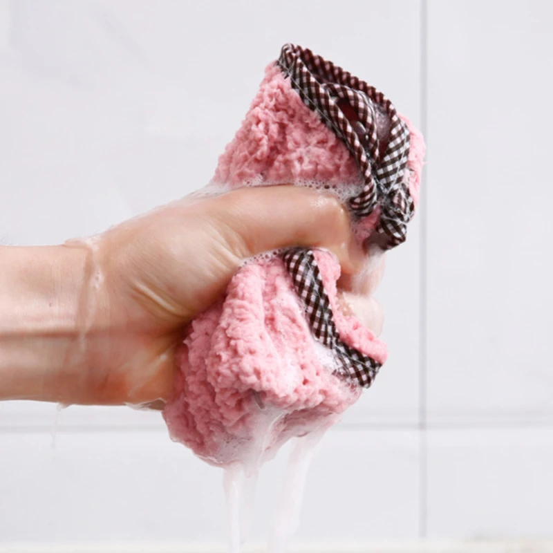 10 шт./упак. висит коралловый флис ручной Полотенца тряпка Кухня очистки