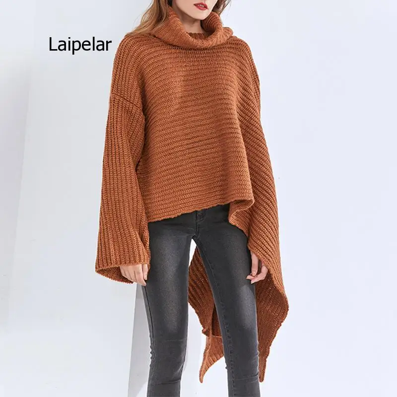 

Autumn 2021 New Pullover High Quality Personality Versatile Simple Loose Irregular Top Sweater for Women