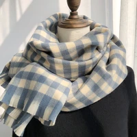 scarf female winter ins girl literary style long wild thickening student plaid scarf shawl dual use