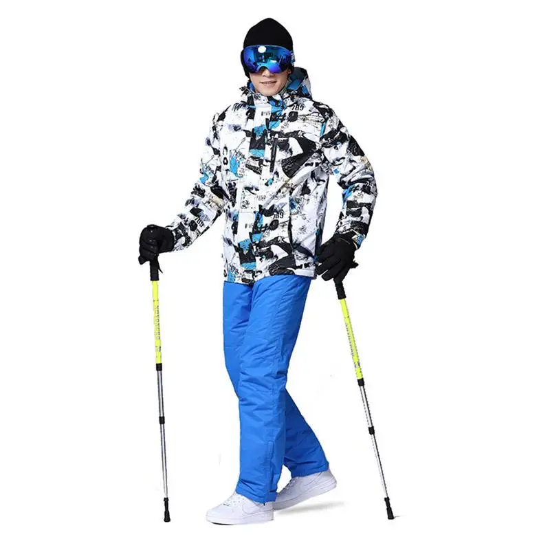 Лыжный костюм для мужчин новинка зимы ветрозащитная Водонепроницаемая теплая