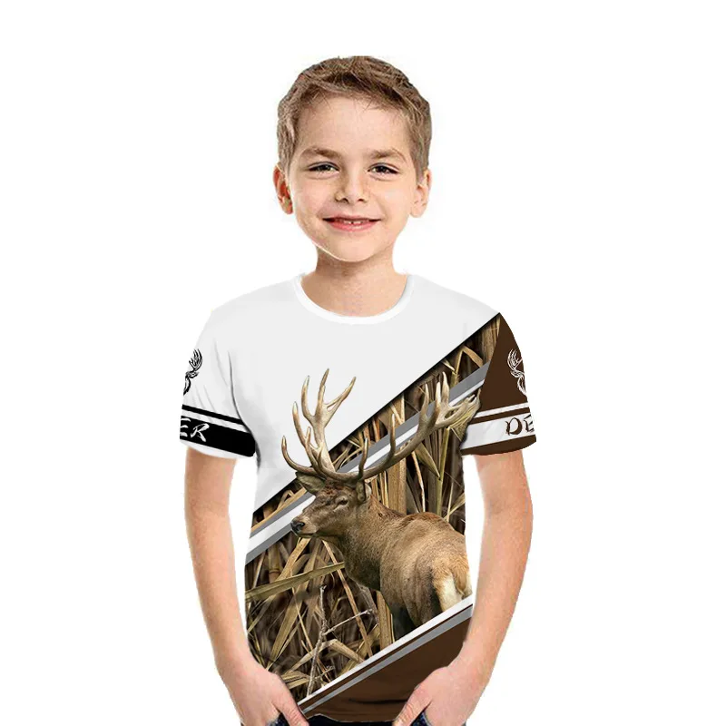 

Boys Deer T-Shirt Kids TShirts Baby Boys Casual Short Sleeves Print T-shirt For Boy Summer Children Toddlder Tee Shirts Tops