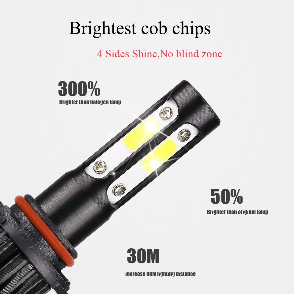 Светодиодная лампа Anmingpu 2x90 Вт 10000LM 9005 HB3 H4 H7 4 стороны H8 H9 H11 Led 9006 HB4 автомобильная
