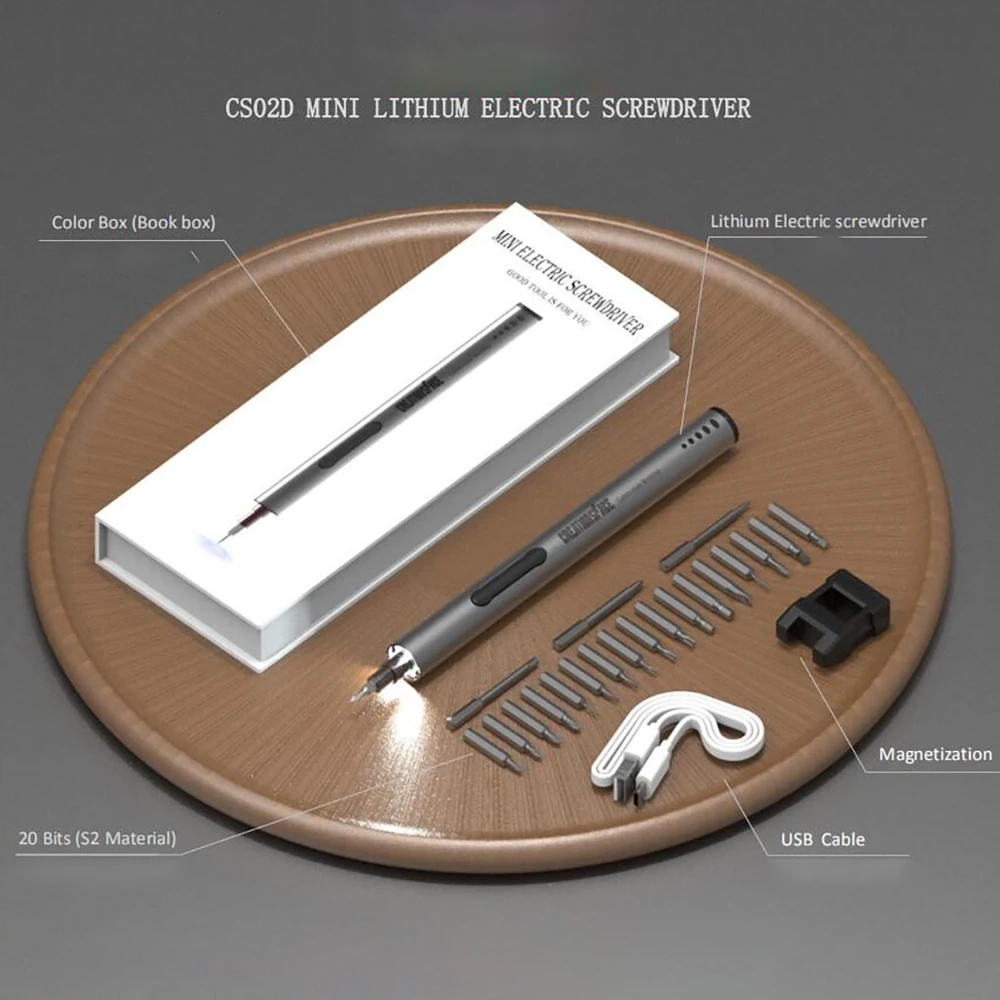 Cordless Screwdriver Mini Electric Screw Driver with Magnetic bits for repairing mobile phones computers watches CS01