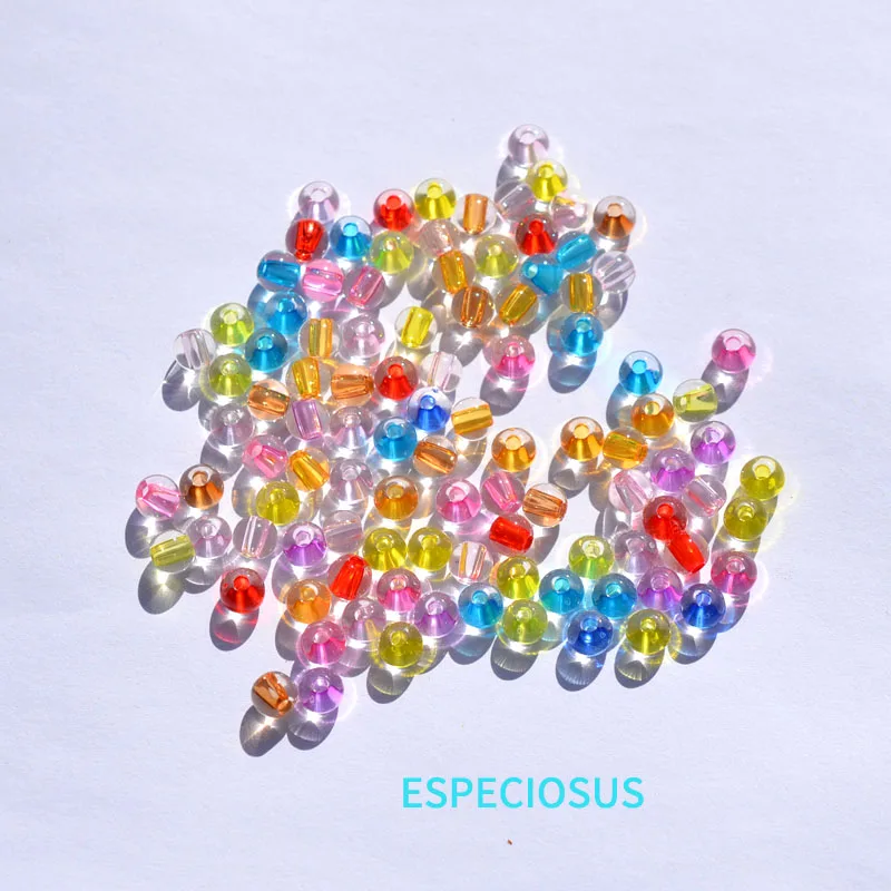 

Прозрачные акриловые бусины разных цветов, 6 мм, круглые бусины с отверстием внутри, для изготовления ювелирных изделий своими руками, разде...