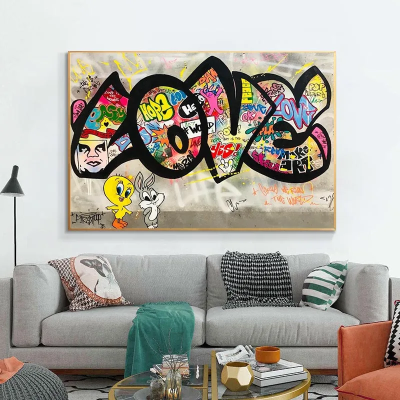 

Love By Tweetie Posters and Prints Cartoon Pictures Canvas Painting Wall Art Picture Kids Room Decoration Cuadros