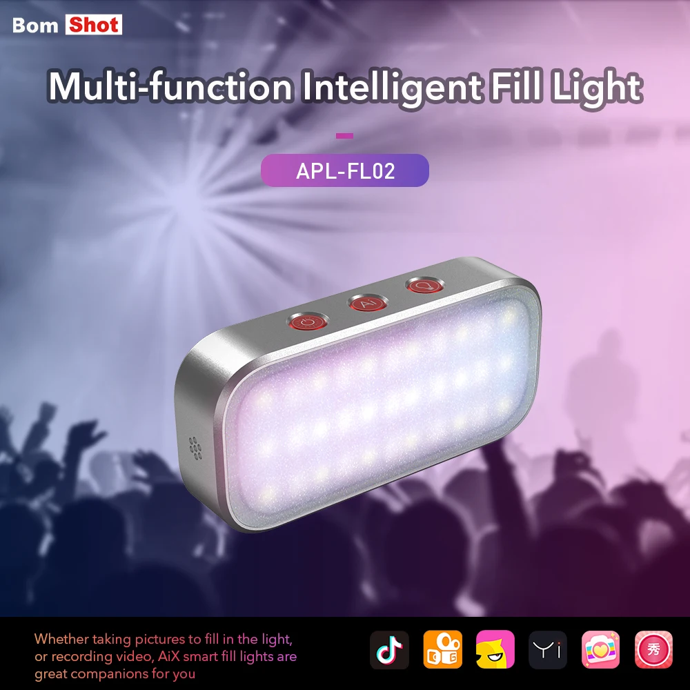 APEXEL AI Mode Flash LED 7 разноцветных вечерние светильник для дыхания мульти светодиодный